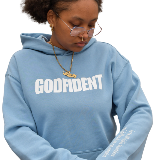 GODFIDENT UNISEX HOODIE (CAROLINA BLUE)
