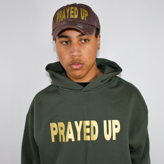 Prayed Up — Hoodie + Vintage Distressed Dad Hat Combo Unisex
