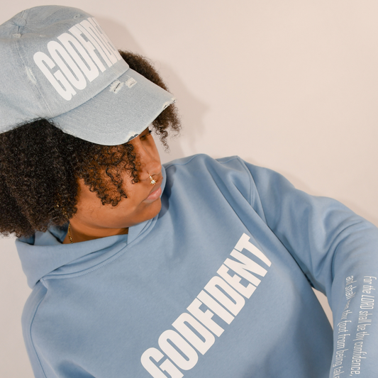 Godfident — Hoodie + Vintage Distressed Dad Hat Combo Unisex