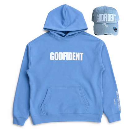 Godfident — Hoodie + Vintage Distressed Dad Hat Combo Unisex