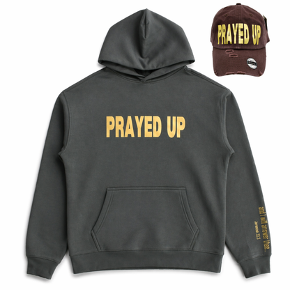 Prayed Up — Hoodie + Vintage Distressed Dad Hat Combo Unisex